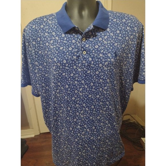 Polo Ralph Lauren Other - Polo Ralph Lauren Short Sleeve Polo Shirt Floral Blue Cotton XL Classic Fit
